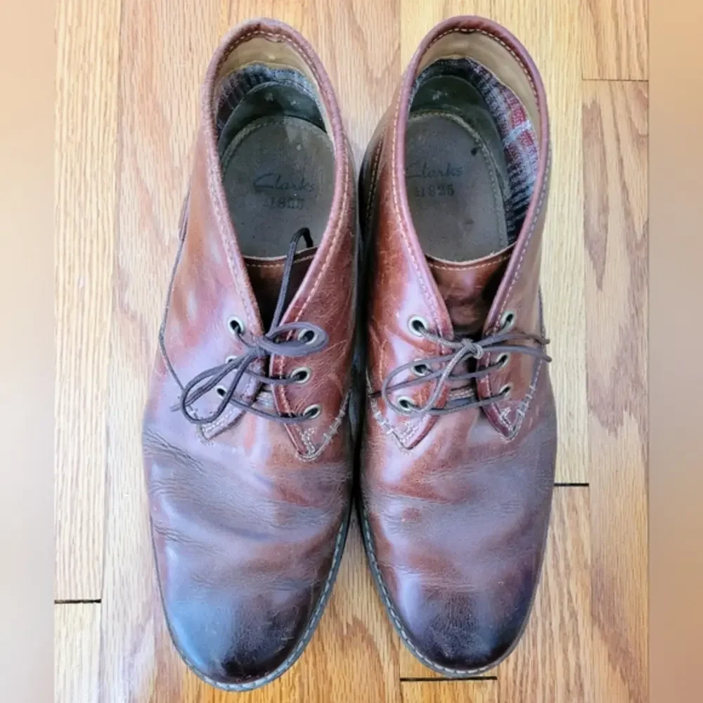 Clarks 1825 Collection Montacute Duke Leather Lace-up Brown Chukka Boot, Size 11